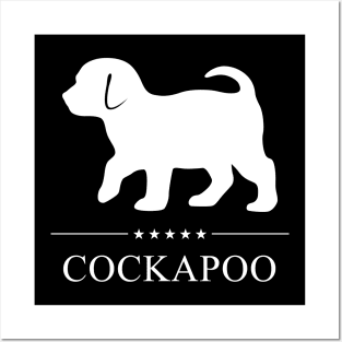 Cockapoo Dog White Silhouette Posters and Art